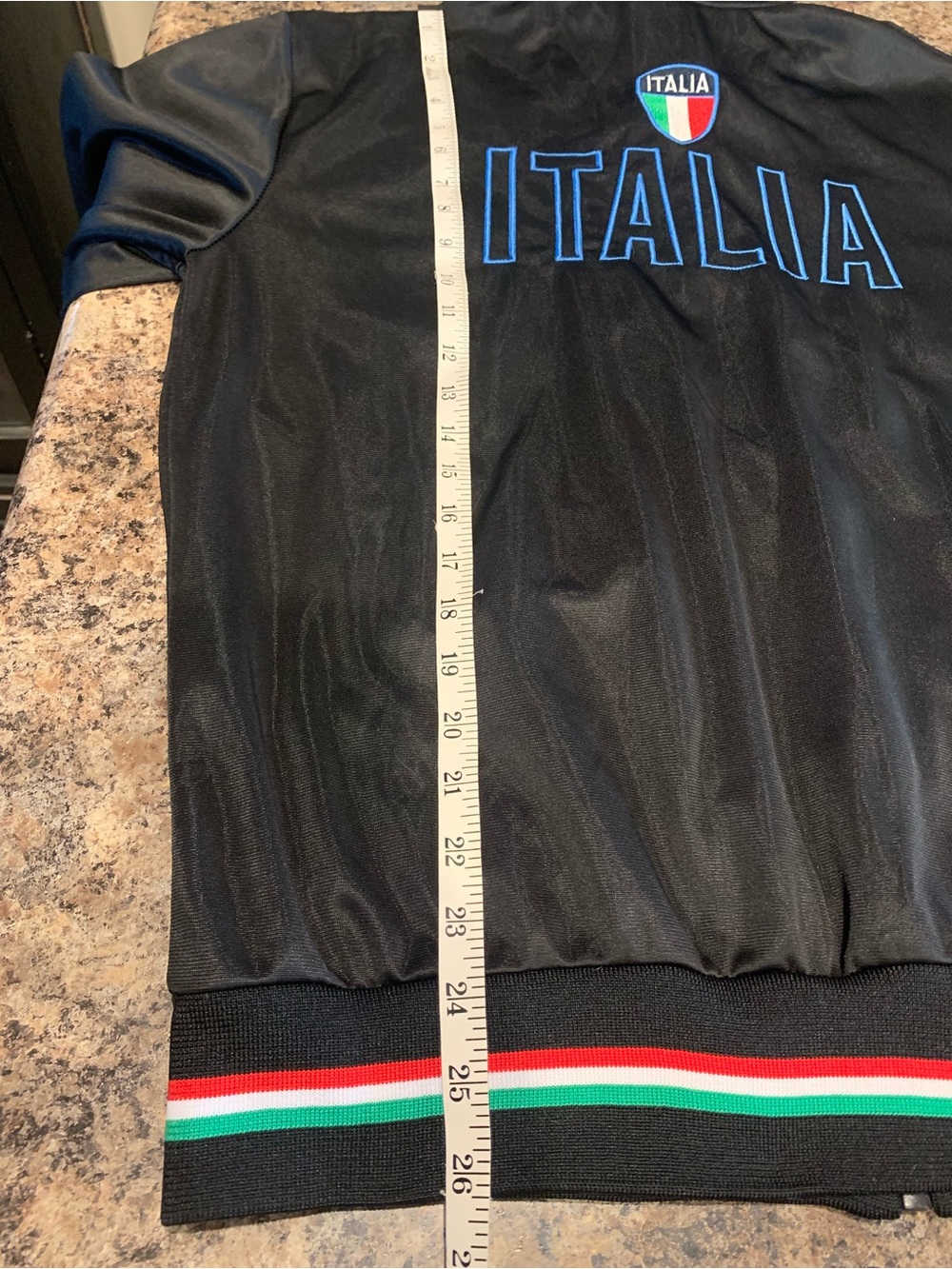 Italia Mens L Black Soccer Track Jacket Italy Crest Full Zip Warm Up NWOT Retro - Picture 13 of 13
